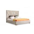 Modrest Eldora - Glam Beige Velvet and Brushed Brass Bed