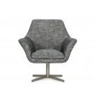 Divani Casa Elvin - Modern Dark Grey Fabric Swivel Lounge Chair image