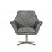 Divani Casa Elvin - Modern Dark Grey Fabric Swivel Lounge Chair image