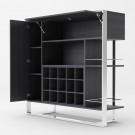 Modrest Fauna - Elm Grey & Stainless Steel Wine Cabinet