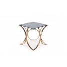 Modrest Reklaw Modern Smoked Glass & Rosegold End Table image