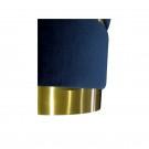 Divani Casa Tenaya Modern Blue Velvet & Gold Ottoman