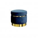 Divani Casa Tenaya Modern Blue Velvet & Gold Ottoman image