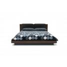 Nova Domus Fantasia - Walnut/Dark Grey Bed and Two Nightstands