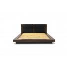 Nova Domus Fantasia - Walnut/Dark Grey Bed and Two Nightstands