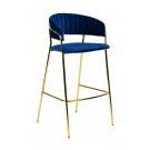 Modrest Brandy Modern Blue Fabric Bar Stool (Set of 2)