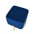 Modrest Daphne Modern Blue Velvet & Gold Ottoman