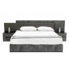 Nova Domus Ferrara - Modern Volcano Oxide Grey Bed + Nightstands