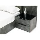 Nova Domus Ferrara - Modern Volcano Oxide Grey Bed + Nightstands