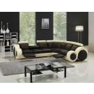 Divani Casa T27C - Modern Brown + Beige Leather Sectional Sofa with Recliners