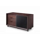 Modrest Ezra Modern Brown Oak and Grey Office Desk w/ Side Cabinet