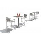 Renava Gulf Outdoor White & Grey Bar Table Set