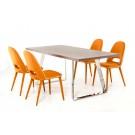 Eugene - Modern Orange Fabric Dining Chair (Set of 2)