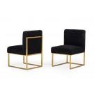 Modrest Garvin - Glam Black and Gold Fabric Accent Chair image