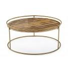 Modrest Gilcrest - Glam Brown and Gold Marble Coffee Table