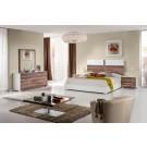 Nova Domus Giovanna Italian Modern White & Cherry Bed