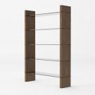 Modrest Glencoe - Modern Walnut & Black Glass Bookshelf