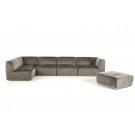 Divani Casa Hawthorn - Modern Grey Fabric Modular Left Facing Sectional Sofa + Ottoman