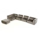 Divani Casa Hawthorn - Modern Grey Fabric Modular Left Facing Sectional Sofa + Ottoman