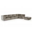 Divani Casa Hawthorn - Modern Grey Fabric Modular Right Facing Sectional Sofa + Ottoman