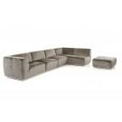 Divani Casa Hawthorn - Modern Grey Fabric Modular Right Facing Sectional Sofa + Ottoman