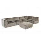 Divani Casa Hawthorn - Modern Grey Fabric Modular Right Facing Sectional Sofa + Ottoman