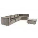 Divani Casa Hawthorn - Modern Grey Fabric Modular Right Facing Sectional Sofa + Ottoman