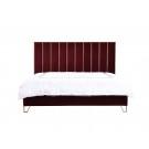 Divani Casa Reyes Modern Red Velvet & Gold Eastern King Bed