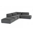 Divani Casa Hearn - Contemporary Dark Grey Fabric Modular Sectional Sofa image