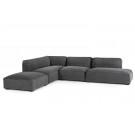 Divani Casa Hearn - Contemporary Dark Grey Fabric Modular Sectional Sofa