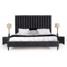 Modrest Hemlock - Modern Grey Velvet Bed