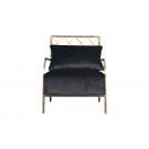 Divani Casa Ignacio - Glam Black Velvet & Gold Accent Chair image