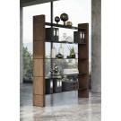 Modrest Glencoe - Modern Walnut & Black Glass Bookshelf image