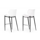 Modrest Ithaca - Modern White Leatherette Bar Stool (Set of 2) image