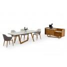 Modrest James - Contemporary Walnut & White Dining Table