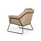 Modrest Jennifer - Industrial Taupe Eco-Leather Accent Chair