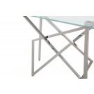 Modrest Hawkins Modern Glass & Stainless Steel Console Table