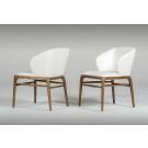 Modrest Kipling Modern Cream & Walnut Dining Chair