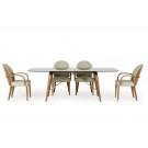 Modrest Kipling - Modern Smoked Glass & Walnut Large Dining Table image