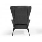 Divani Casa Susan Modern Dark Grey Leatherette Lounge Chair