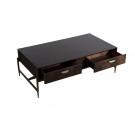 Modrest Shane - Modern Acacia & Brass Coffee Table