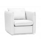 Divani Casa Tamworth - Modern White Leather Swivel Lounge Chair