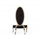 Modrest Mills - Modern Black Velvet Rosegold Dining Chair Set of 2