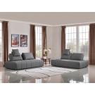 Divani Casa Edgar - Modern Grey Fabric Modular Sectional Sofa