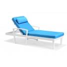 Renava Tampa Outdoor Blue & White Sun Bed & End Table Set