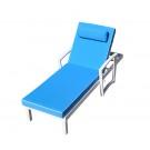 Renava Tampa Outdoor Blue & White Sun Bed & End Table Set