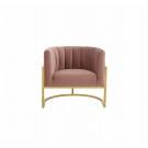 Modrest Landau - Modern Pink Velvet & Gold Stainless Steel Accent Chair image