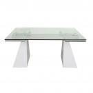 Modrest Latrobe - Modern Extendable Quartz Stone & Glass Dining Table