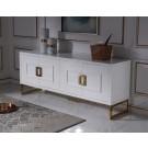 Modrest Leah - Contemporary White High Gloss & Champagne Gold Buffet image