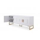 Modrest Leah - Contemporary White High Gloss & Champagne Gold Buffet